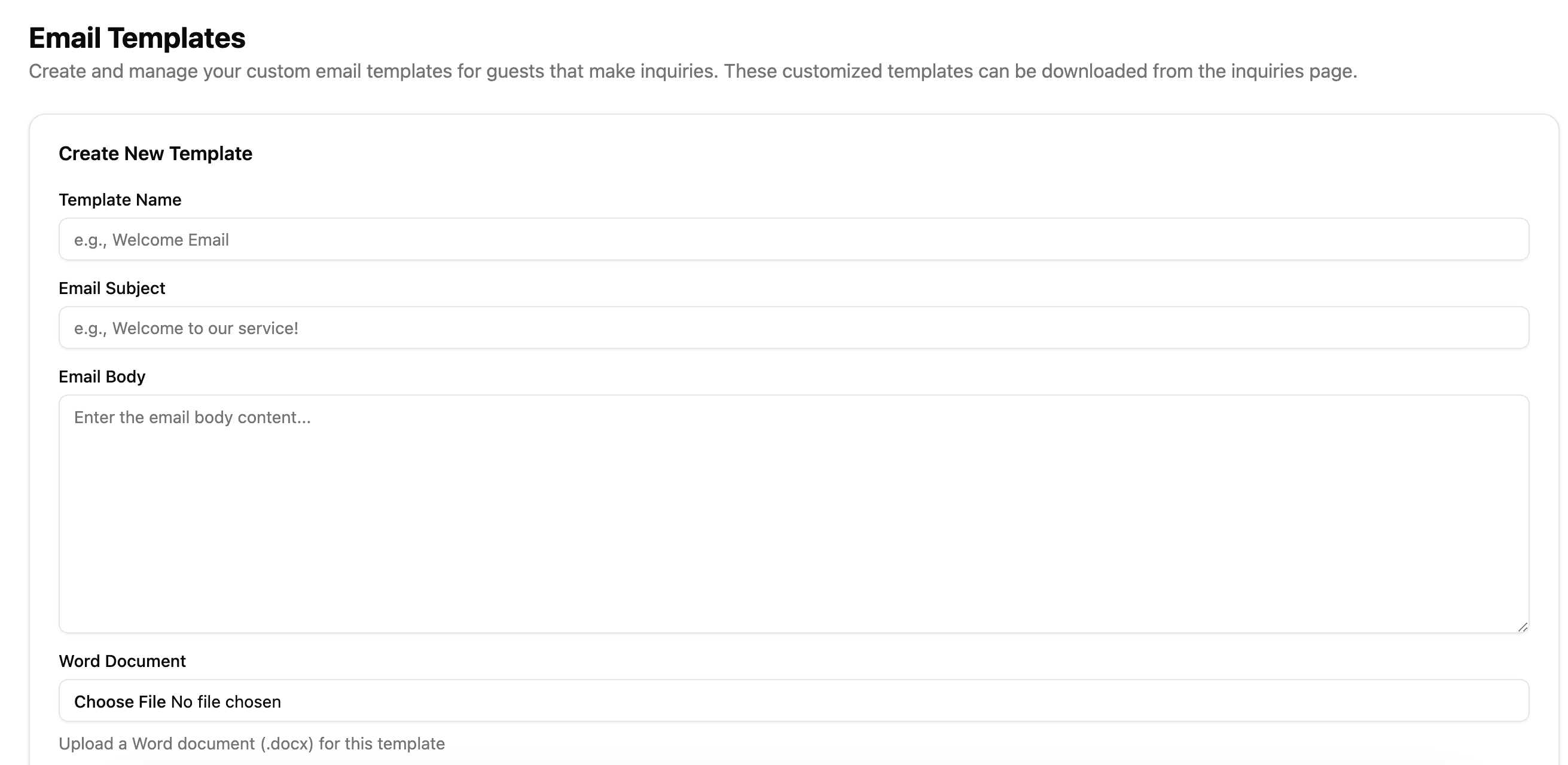 Rental Property Templates Preview